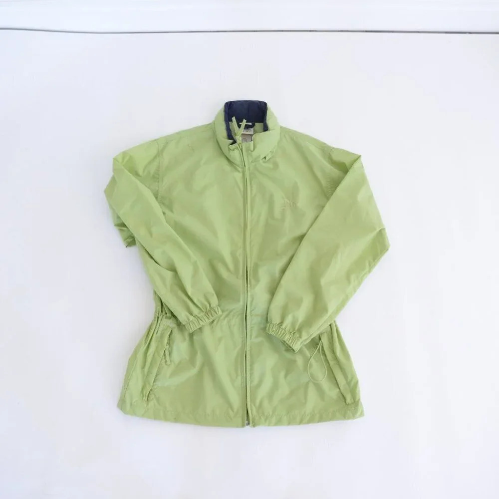 Vintage Northern Reflections Green Raincoat Zip up with Hood Drawstring Jacket S - Picture 12 of 16